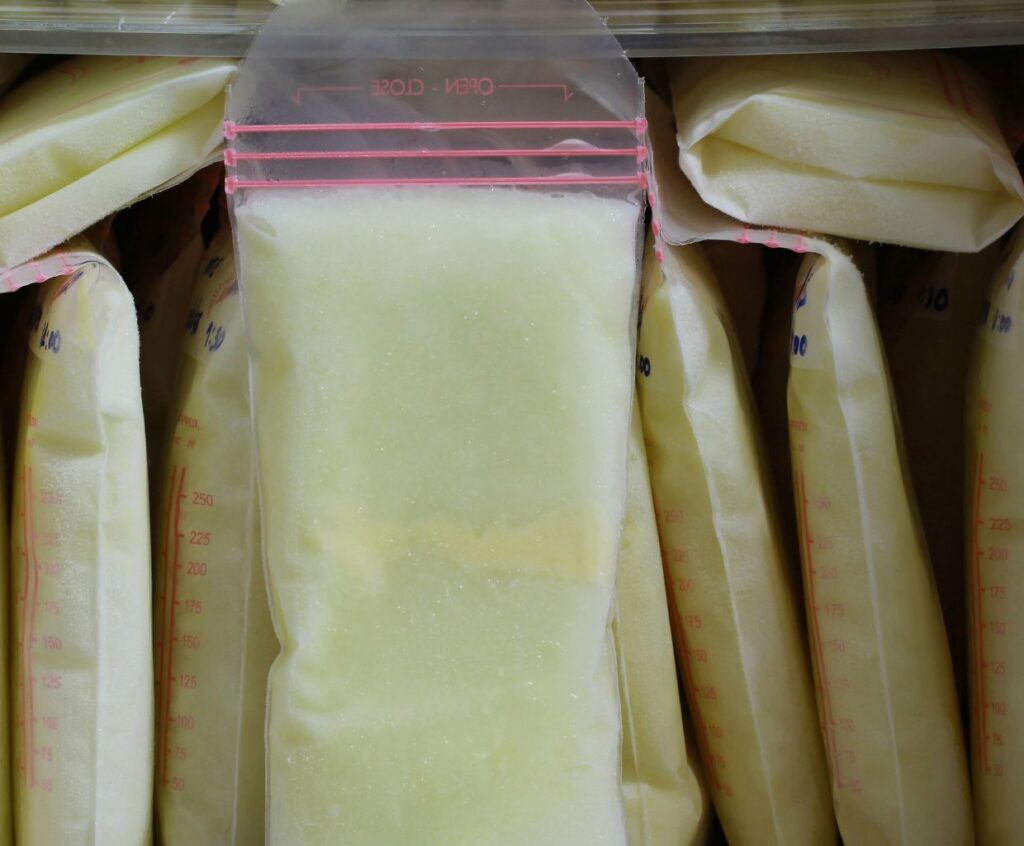 Removing Air from Breast Milk Bags 
